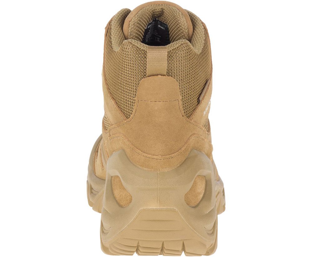 Merrell Boots Khaki - Strongfield Tactical 6\" Waterproof - Mens 05WZFMQJT